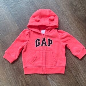 GAP Coral Hoodie with Ear Detail and Front Zip